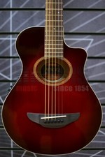 Yamaha APXT2 Electro Acoustic 3/4 Travel Guitar, Dark Red Burst & Gigbag
