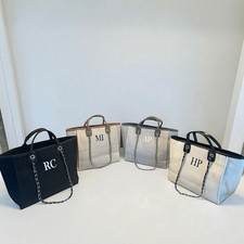 Personalised Canvas Tote Bag – Initials, 3 Sizes, 4 Colours