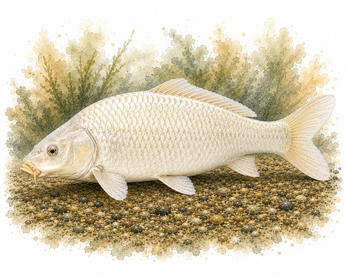 Ghost carp watercolour print - ghost,