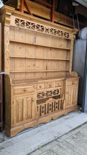 Large Vintage pine dresser hearts design cupboards removable grate UE241025A