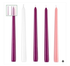 Christmas Advent Candles, Traditional Advent Candle Set Purple Pink & White 10”