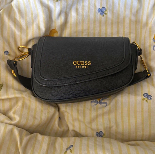 Guess small black faux - guess, leather