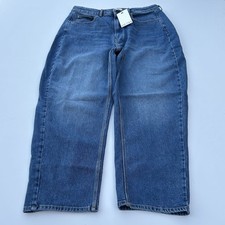 Hush Cordelia Barrel Leg Jeans Mid Blue Women's Stretch See Measurements Size 12