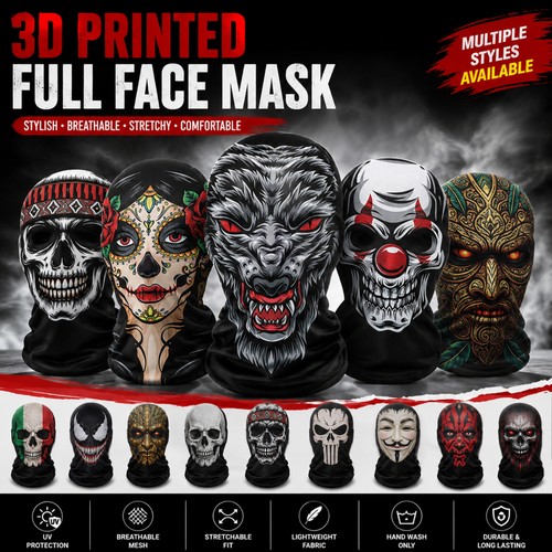 Printed halloween face - printed,