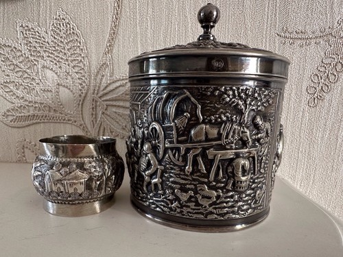 Antique silver coloured - coloured, ornate