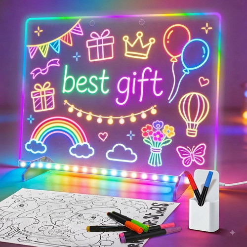 Neon led drawing board - drawing, board,