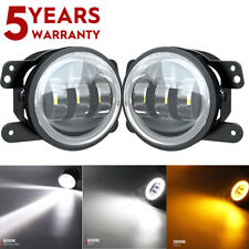 4 inch Round Front LED Fog Lights Halo DRL Fog Lamps For Peugeot Boxer 2014~2020