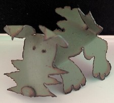 Vintage Dog Metal Art Sculpture Made From 1960 Ford Transit Artist Janey Katz 96