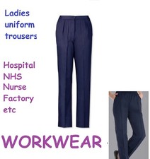 Ladies trousers Navy blue Work wear Nurse NHS workwear uniform factory hospital