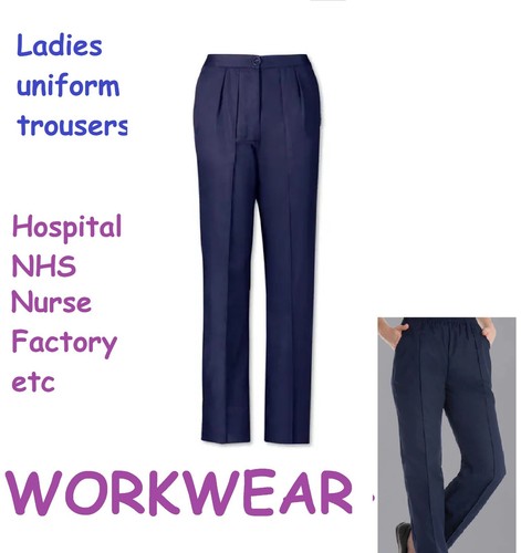 Ladies trousers navy blue work - ladies,