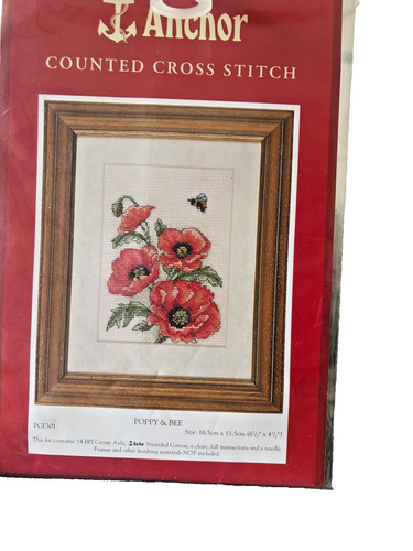 Anchor cross stitch kit - stitch, poppy