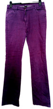Cotton Traders Ladies Full Length purple cotton blend straight Trousers 14 33in