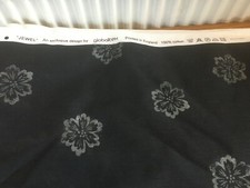 JEWEL by GLOBALTEX Black Floral Upholstery CURTAIN Cotton Fabric MATERIAL By M