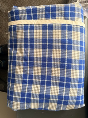 Blue tartan hgv curtains - blue,