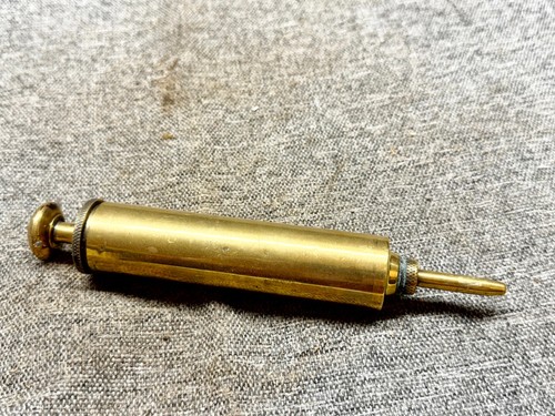 Antique brass oil can pump - brass,