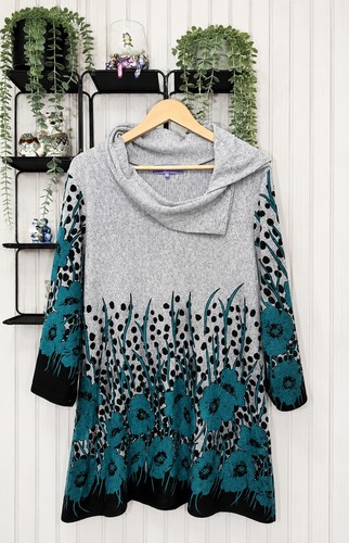 Autonomy grey teal floral - grey,