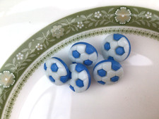 13mm Blue and White Football Buttons in Packs of 5, 10, 20