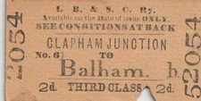 LBSCR Railway Ticket CLAPHAM