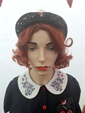 Beautiful Vintage 1940s/1950s Black Felt Embellished Cocktail Hat One Size