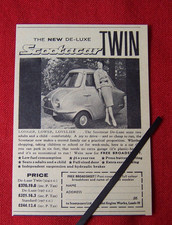 SCOOTACAR TWIN DE LUXE MICROCAR 1962 ORIGINAL VINTAGE ADVERT