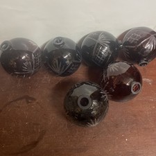 6 Vintage Bohemian Cut Glass