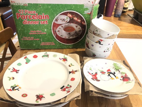 12pc procelein dinner set - 12pc,