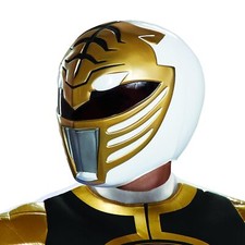 White Ranger Helmet Mighty Morphin Power Rangers Halloween Costume Accessory