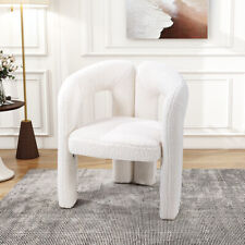 Boucle Makeup Vanity Chair Accent Armchair Curved Back Bedroom Dressing Tub Seat