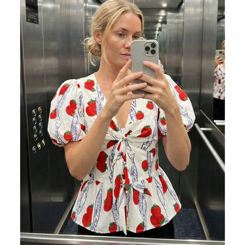 Zara tomato sardine printed - zara,