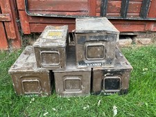 5 x British Army Storage Ammo Box Tin Heavy Duty Metal Military Toolbox