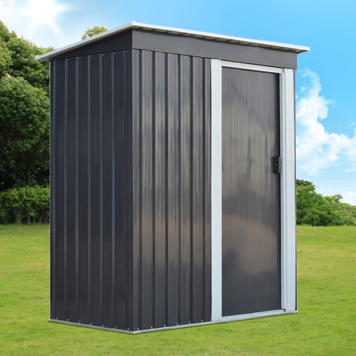 Grey metal garden shed - grey,