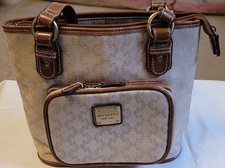 Ladies Handbag Beige Polyester