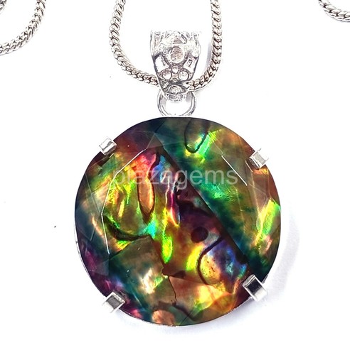 Natural ammolite ct egl - natural, 61.5