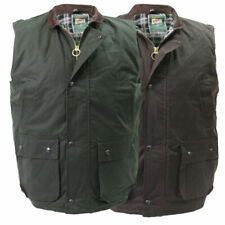 Mens Wax Quilted Gilet Bodywarmer Waistcoat Hunting Outdoor High Mount 