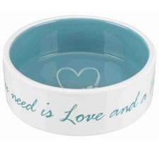 Trixie Ceramic Dog Bowl ?All You Need Is Love & A Pet Dog? Dish for Food & Water
