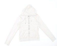 Abercrombie & Fitch Womens Beige Hoodie Sweatshirt Size L Full Zip