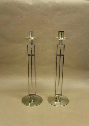 Pair brass candlesticks - of,