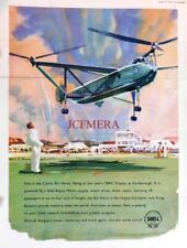 SHELL Oil & Petrol Advert: 1950 Merlin-Engined Cierva Air Horse Helicopter Print