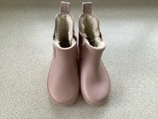 Next Girls Infants  Fleece Lined Pink Ankle Wellie Boots Size 5