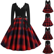 Women Christmas Plaid Tartan