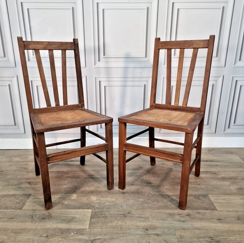 Pair antique wooden chairs - pair,