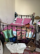 Beautiful Gold and Black Metal Bed Frame Double