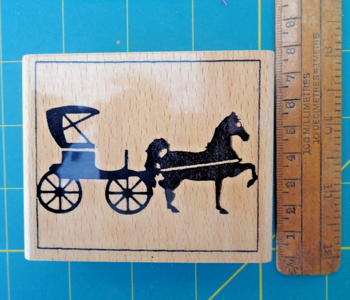 Horse carriage rubber stamp - horse,