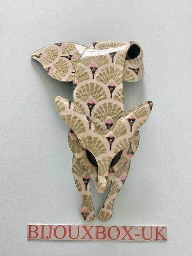 Lea stein fox - stein, brooch.
