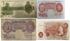  ENGLISH TEN SHILLING BANK NOTES SELECT YOUR NOTE AND CASHIER