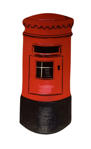 Red post box cake topper - post,