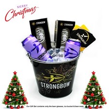 Strongbow Drinking Glass Gift Set- 2 Cider Carnevil Glass Ice Bucket 2 Beer Mats