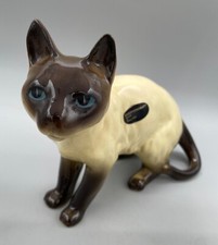 Vintage Coopercraft Ceramic Siamese Burmese Cream Point Cat Figurine -14 cm High