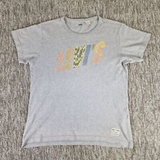 Levis Mens Medium Short Sleeve Spell Out Grey T Shirt 100% Cotton