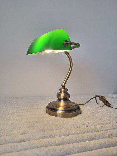 Green glass banker desk - green,
